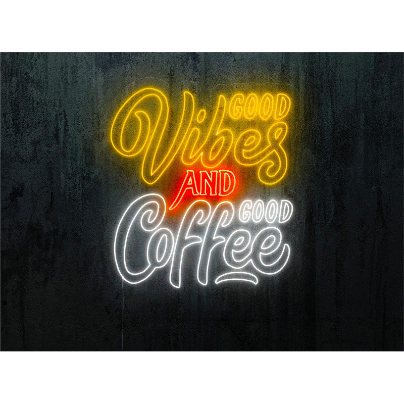 neon led good vibes and cofee, lightsandwires