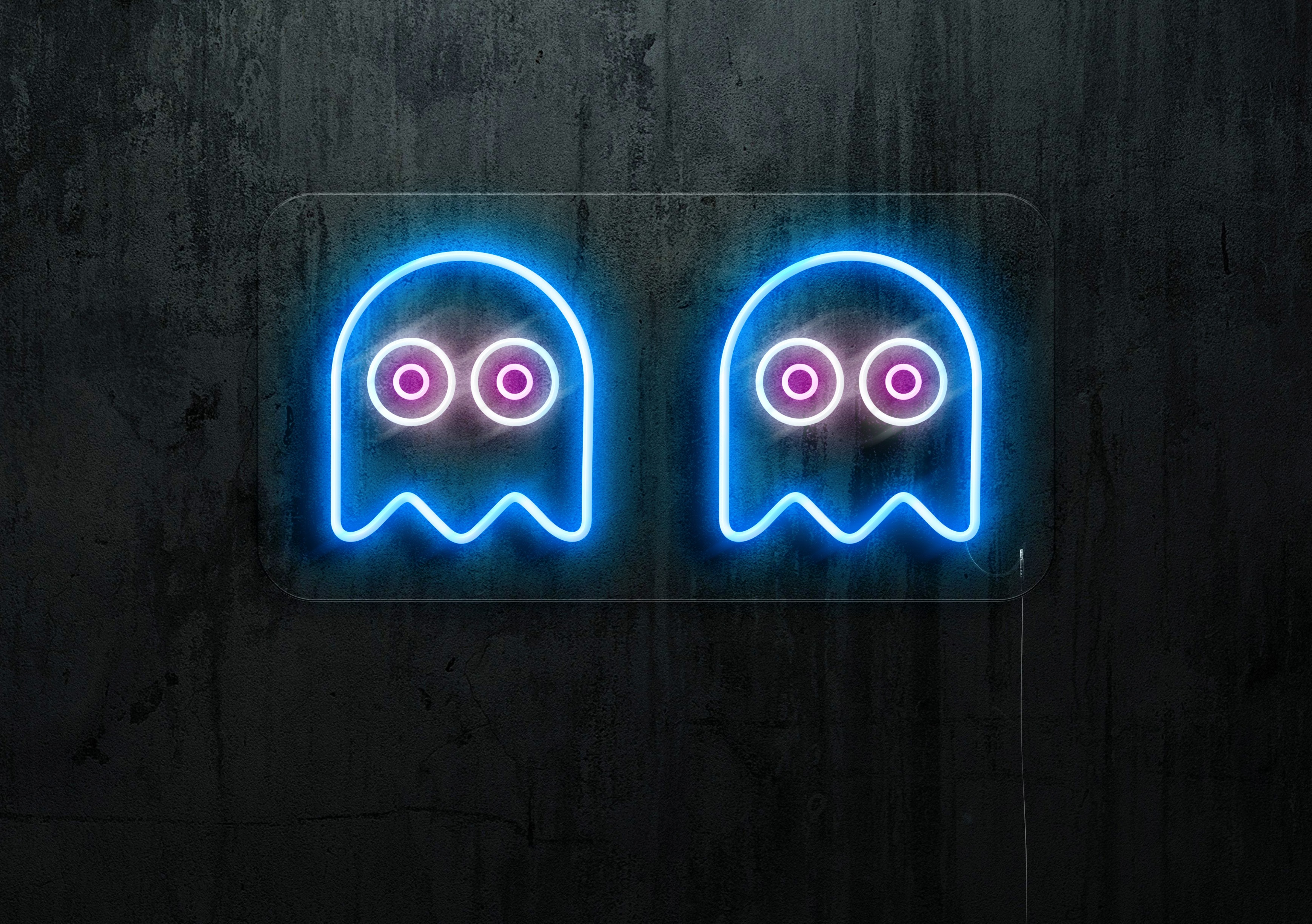 neon led fantasma comecocos lighstandwires