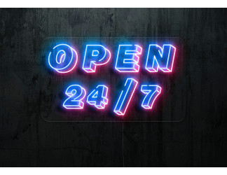 NEON LED OPEN 24, LIGHTSANDWIRES