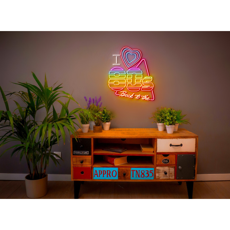 Carteles de neón led - Luces de neón "I love back to the 80s"