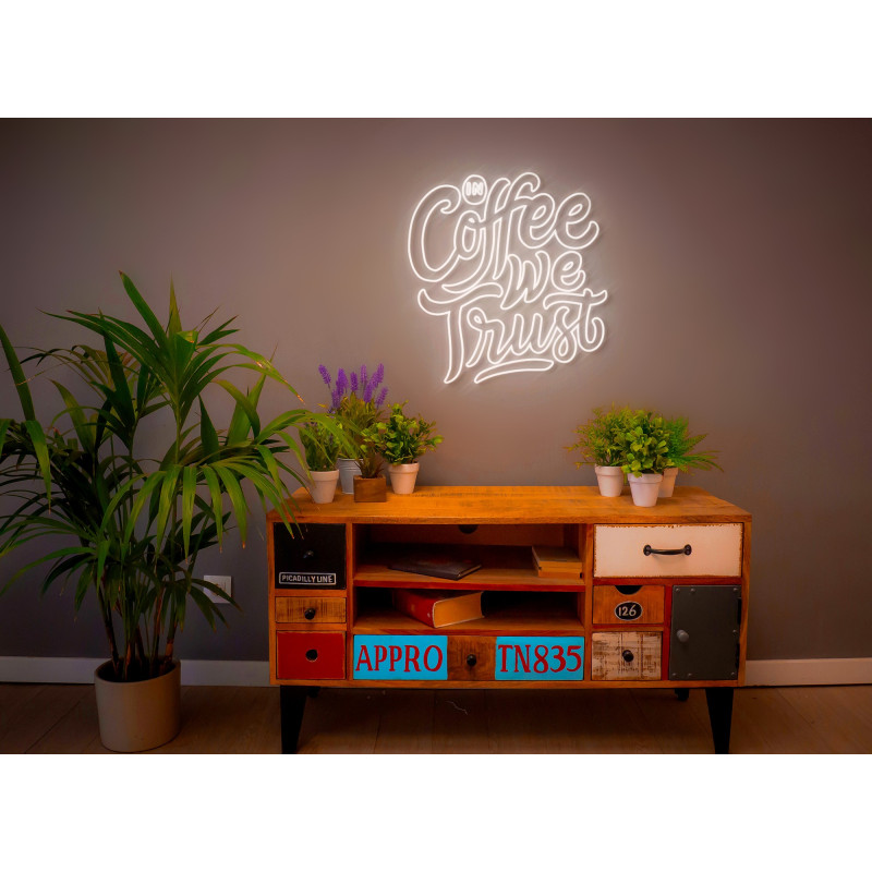 neon led in coffee we trust, lightsandwires