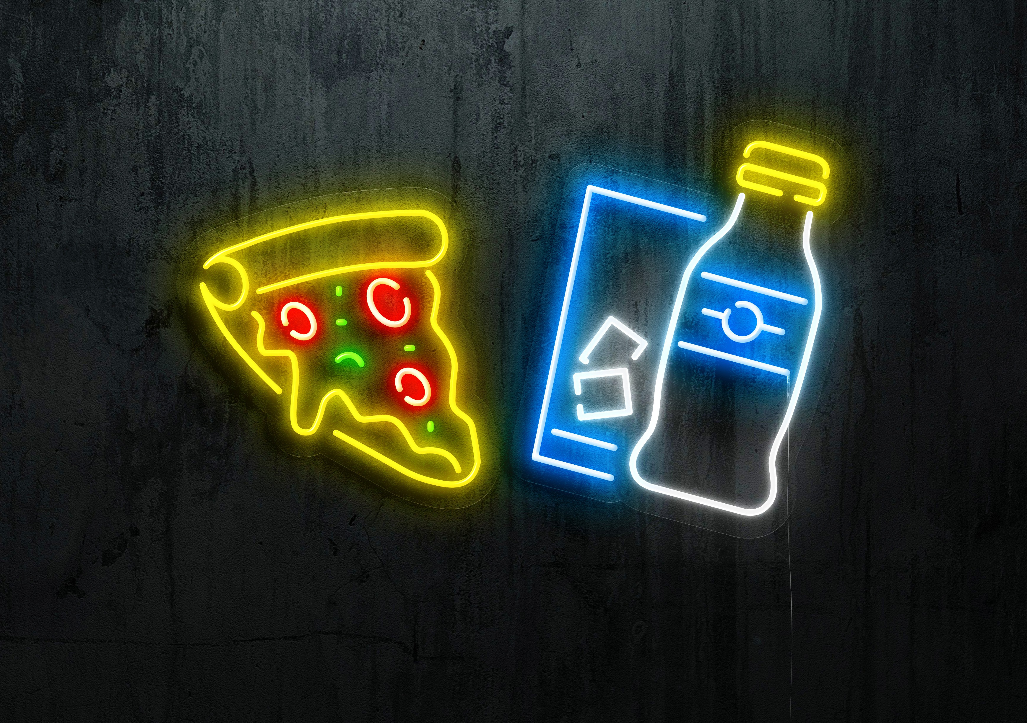 FAST FOOD PIZZA LIGHTSANDWIRES NEONES LED