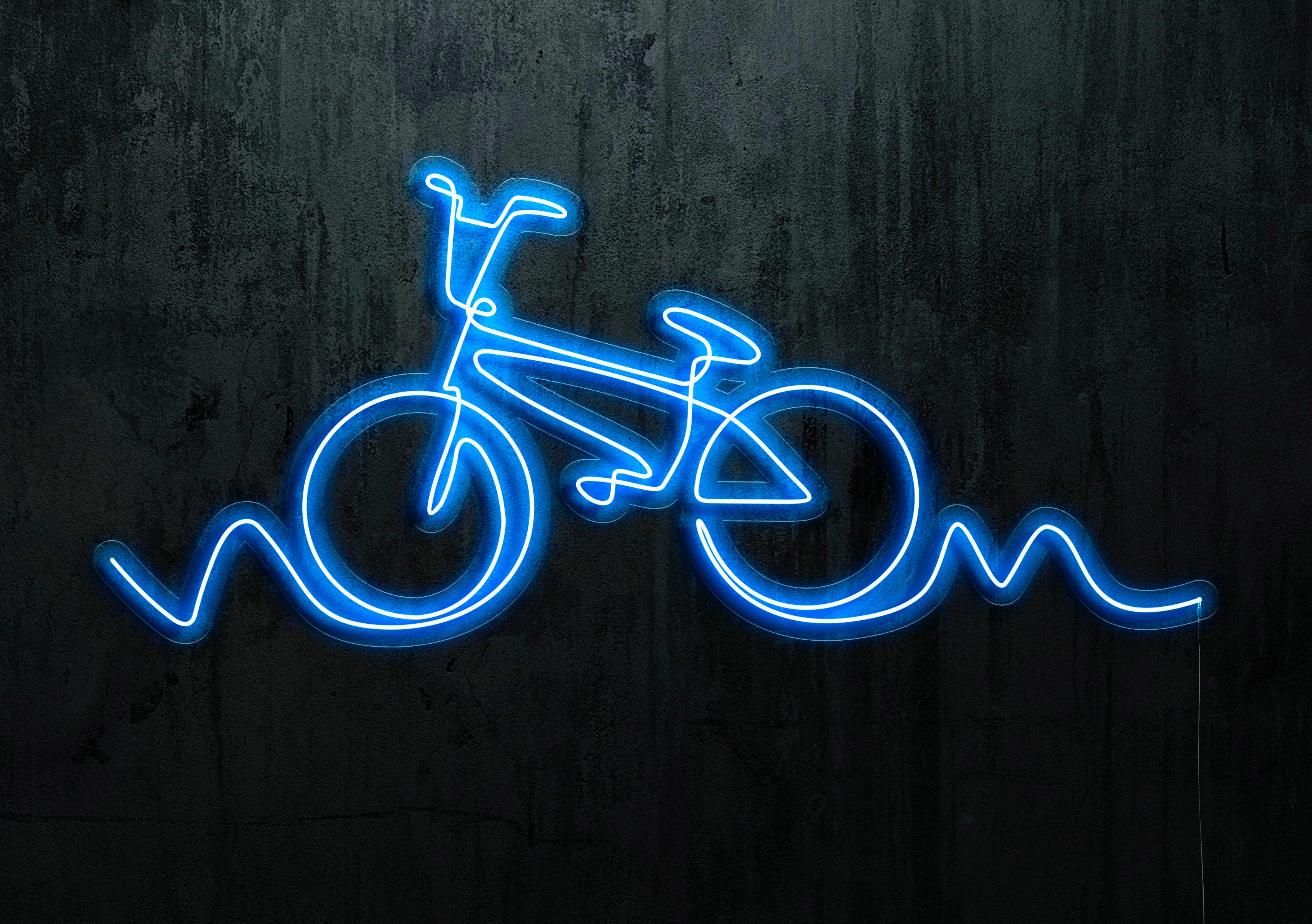 neon led silueta bici, lightsandwires