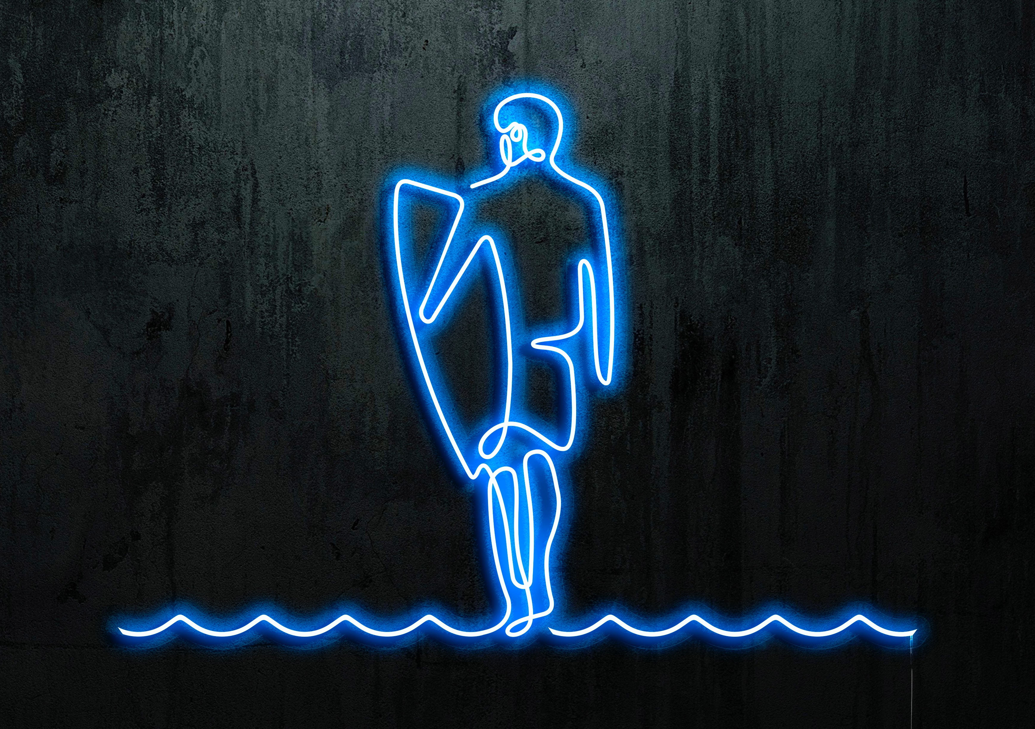neon led surfista, lightsandwires