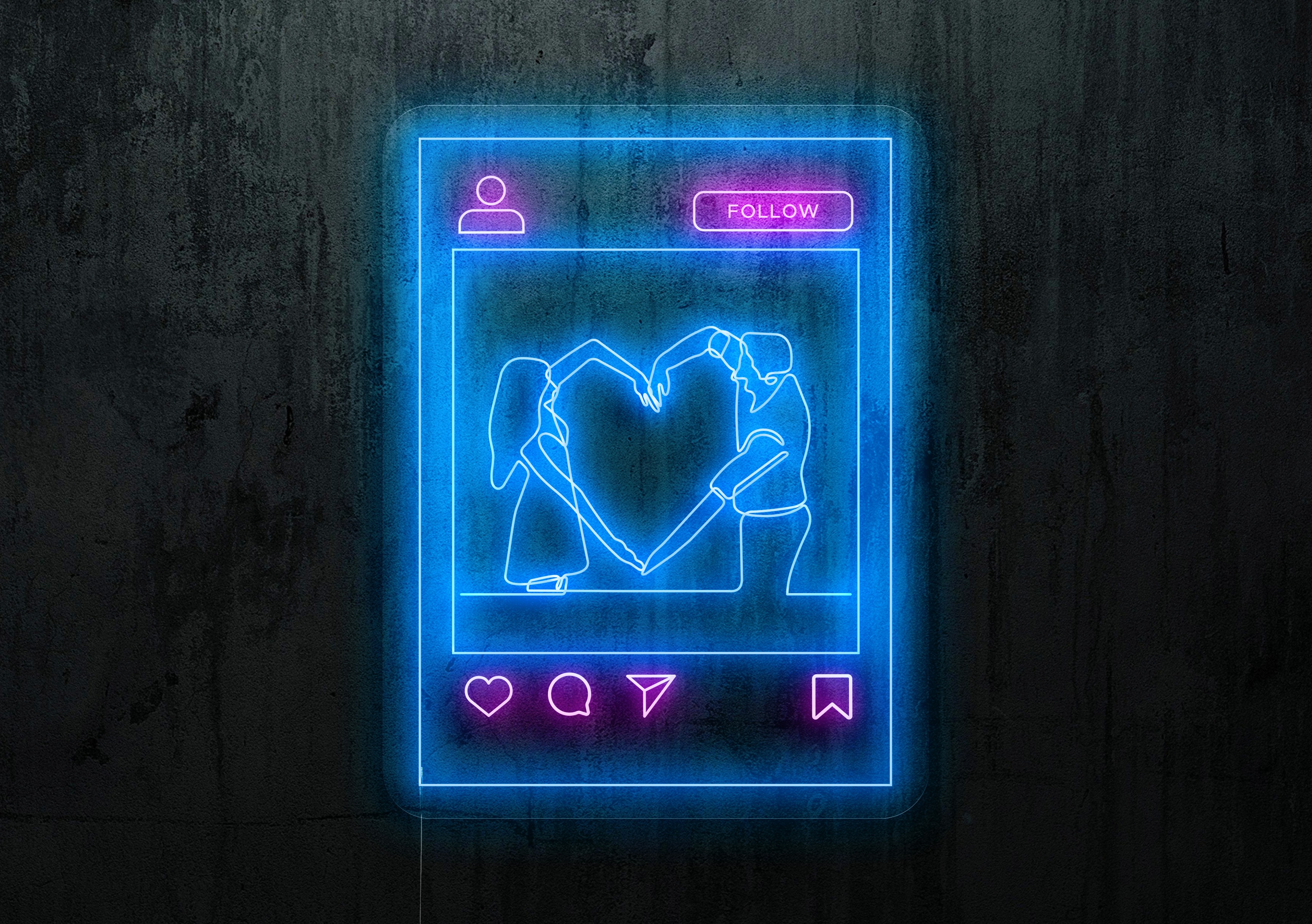Neón Led "Love Instagram"LIGHTSANDWIRES